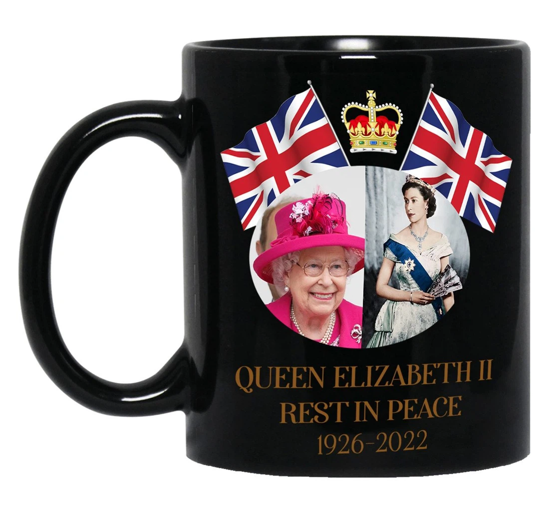 Queen Elizabeth Rest In Peace In Peace The Queen Queen Of England Memorial Ceramic Mug Print On Both Sides