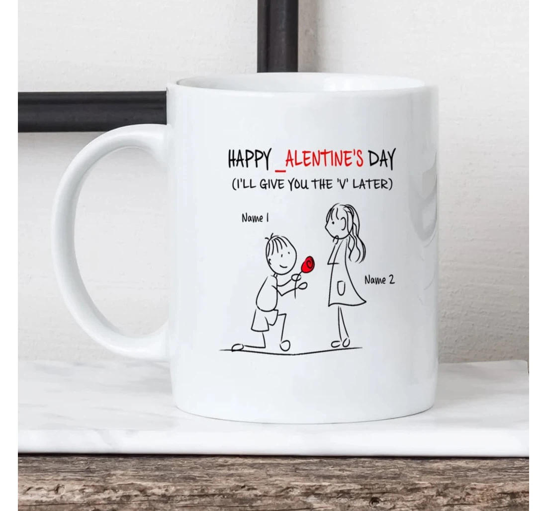 Personalized Marriage Proposal Couple Happy Valentine's Day Valentine For Her For Him Custom Name Mugs Ceramic Mug Print On Both Sides