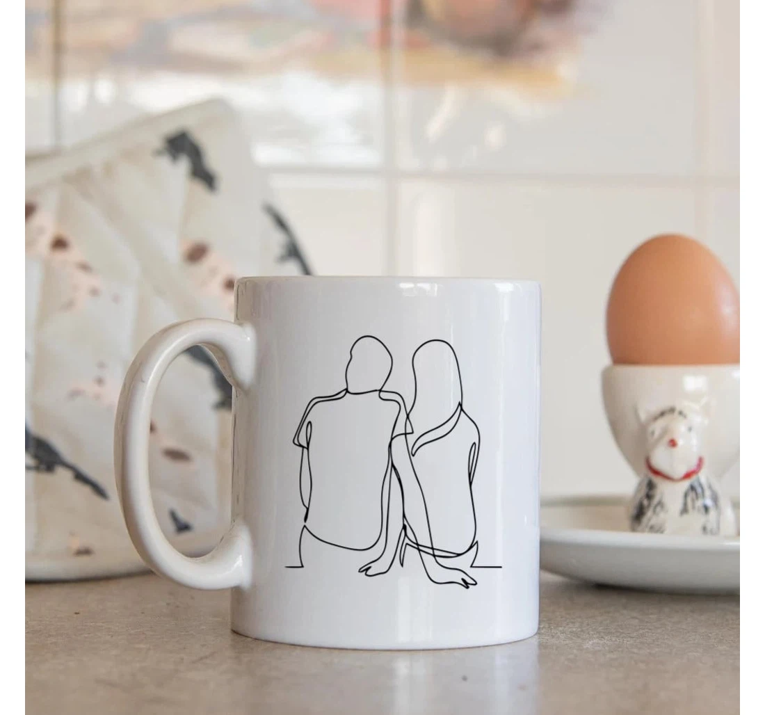 Personalized To My Wife In This Crazy World Couple Drawing From Husband On Valentine's Day Oz Ceramic Mug Print On Both Sides