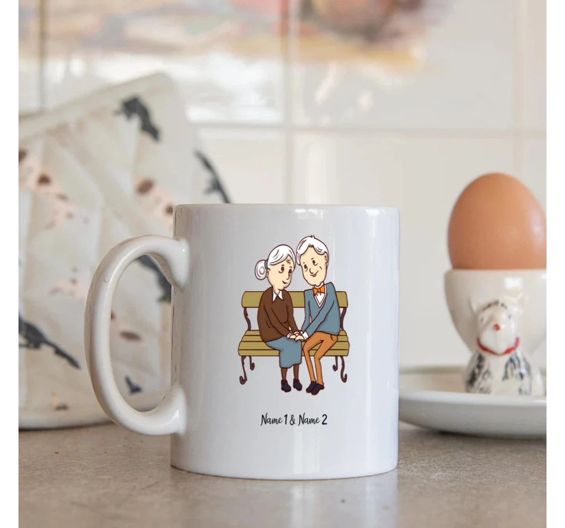 Personalized To My Wife Never Forget How Much I Love You Old Couple Drawing From Husband On Valentine's Day Oz Ceramic Mug Print On Both Sides