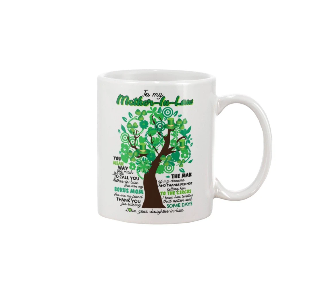 Personalized To My Mother In Law Green Tree Best From Daughter In Law Tea Ceramic Mug Print On Both Sides