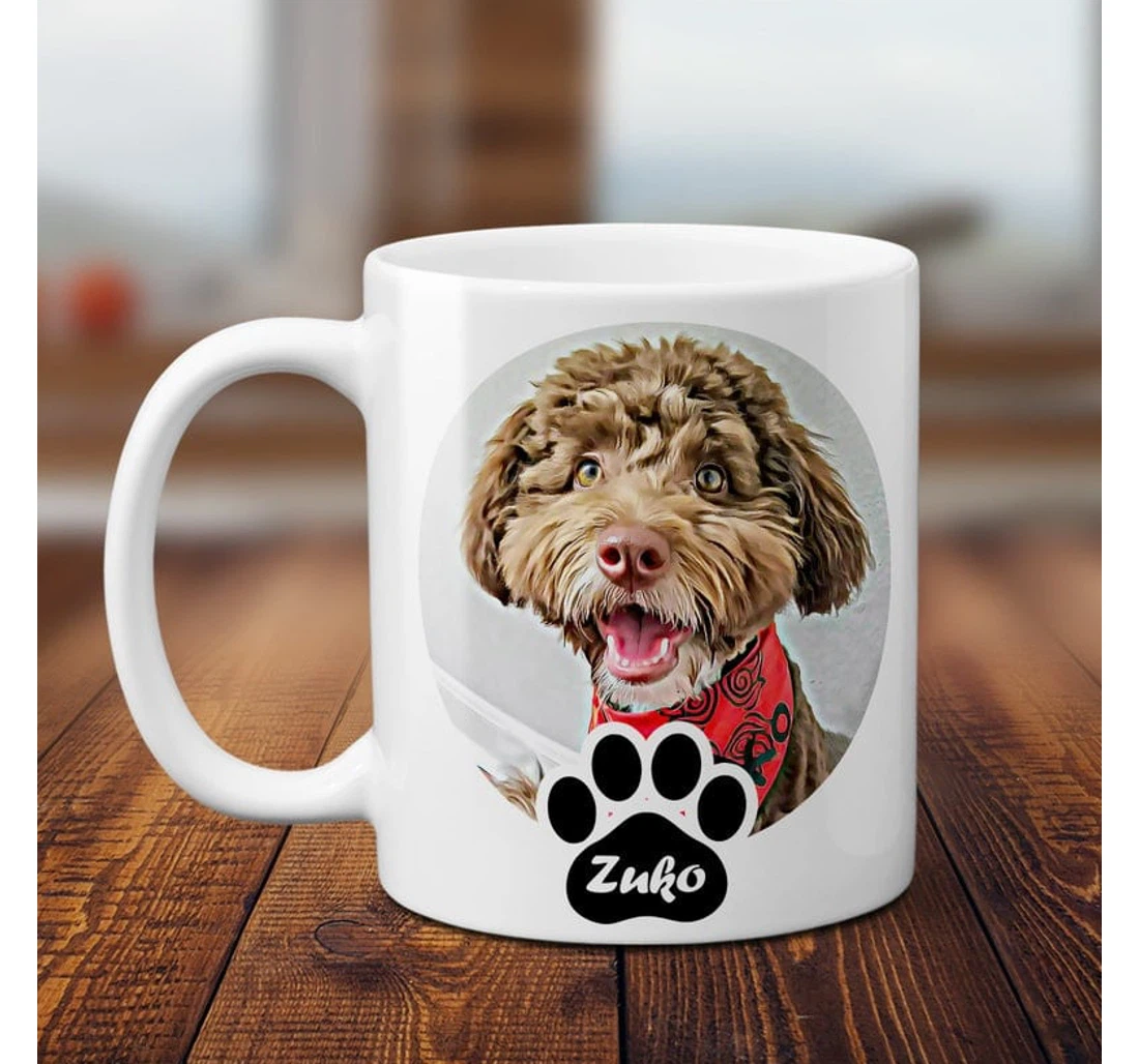 Custom Pet Portrait Dog Face Dog Lover Ceramic Mug Print On Both Sides