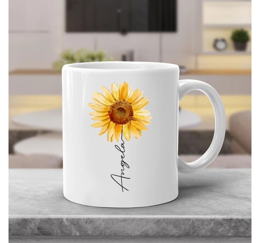 Custom Sunflower Sunflower Sunflower Name Sunflower Cup Sunflower For Her Sunflower Women Oz Ceramic Mug Print On Both Sides