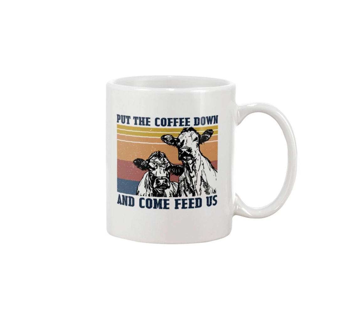 Retro Navy Put The Down Cattle For Ceramic Mug Print On Both Sides