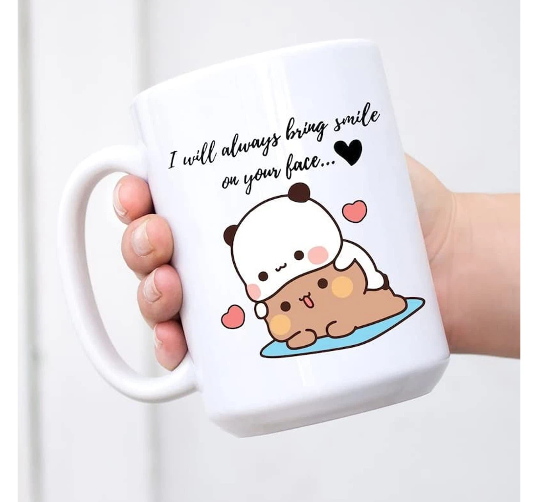 Zaeli Panda Bear Hug Bubu Dudu I Will Bring Smile On Your Face Funny Best Coffe For Couple Ceramic Mug Print On Both Sides