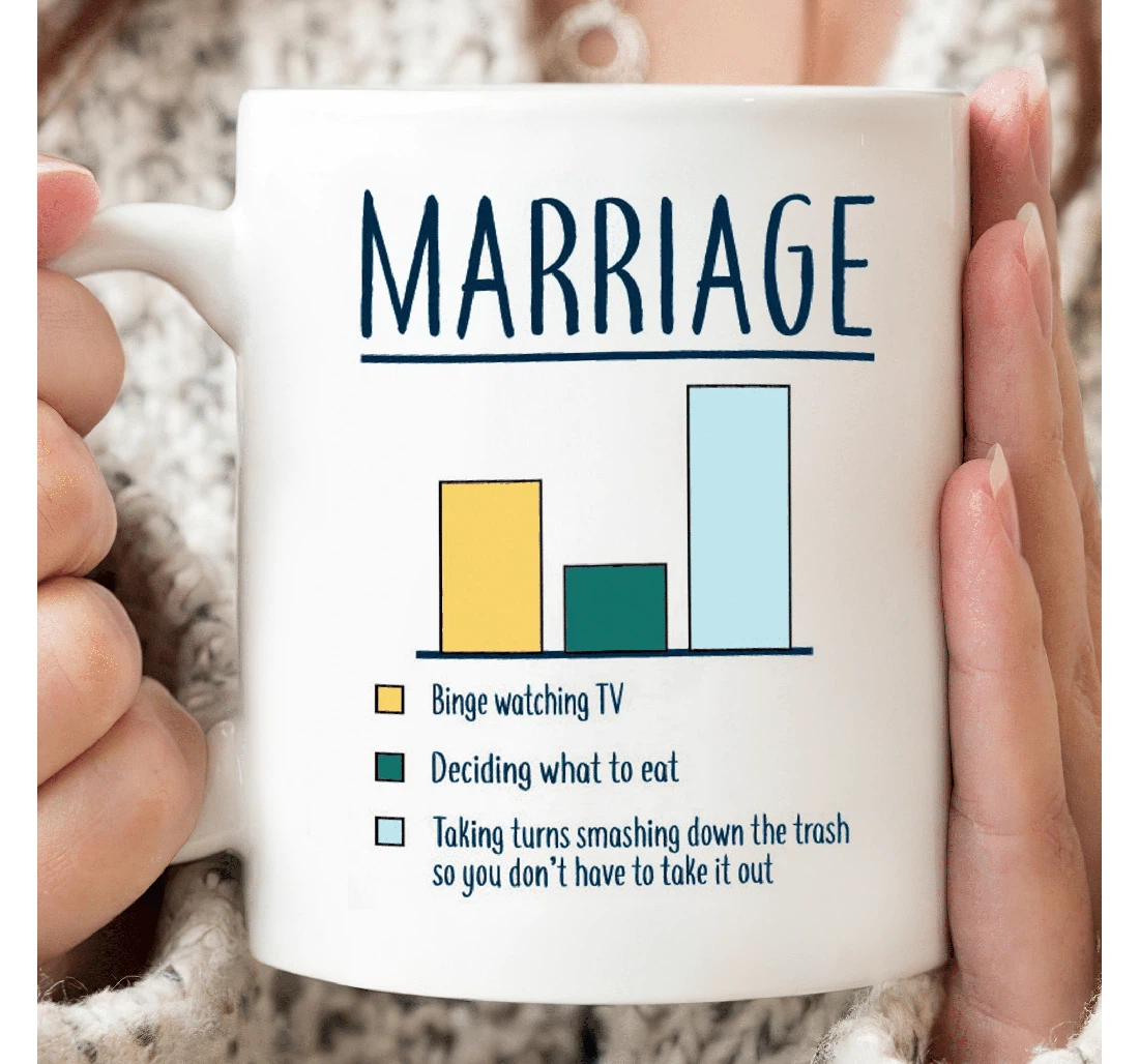 Funny Marriage Bar Graph Funny Marriage Chart Cup Funny Marriage Valentine's Day Funny Husband Funny Wife Cup Ceramic Mug Print On Both Sides