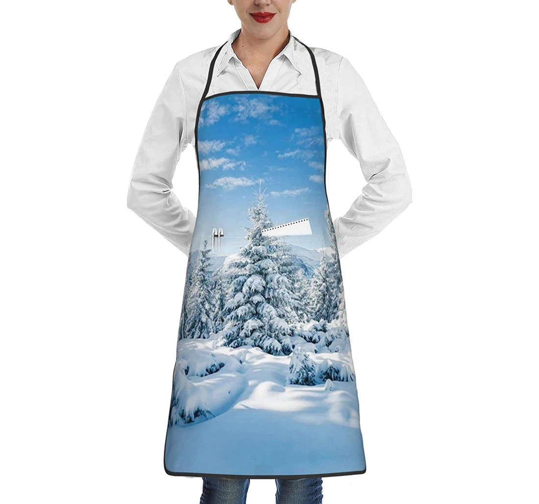 Snow Covered Winter Trees Apron