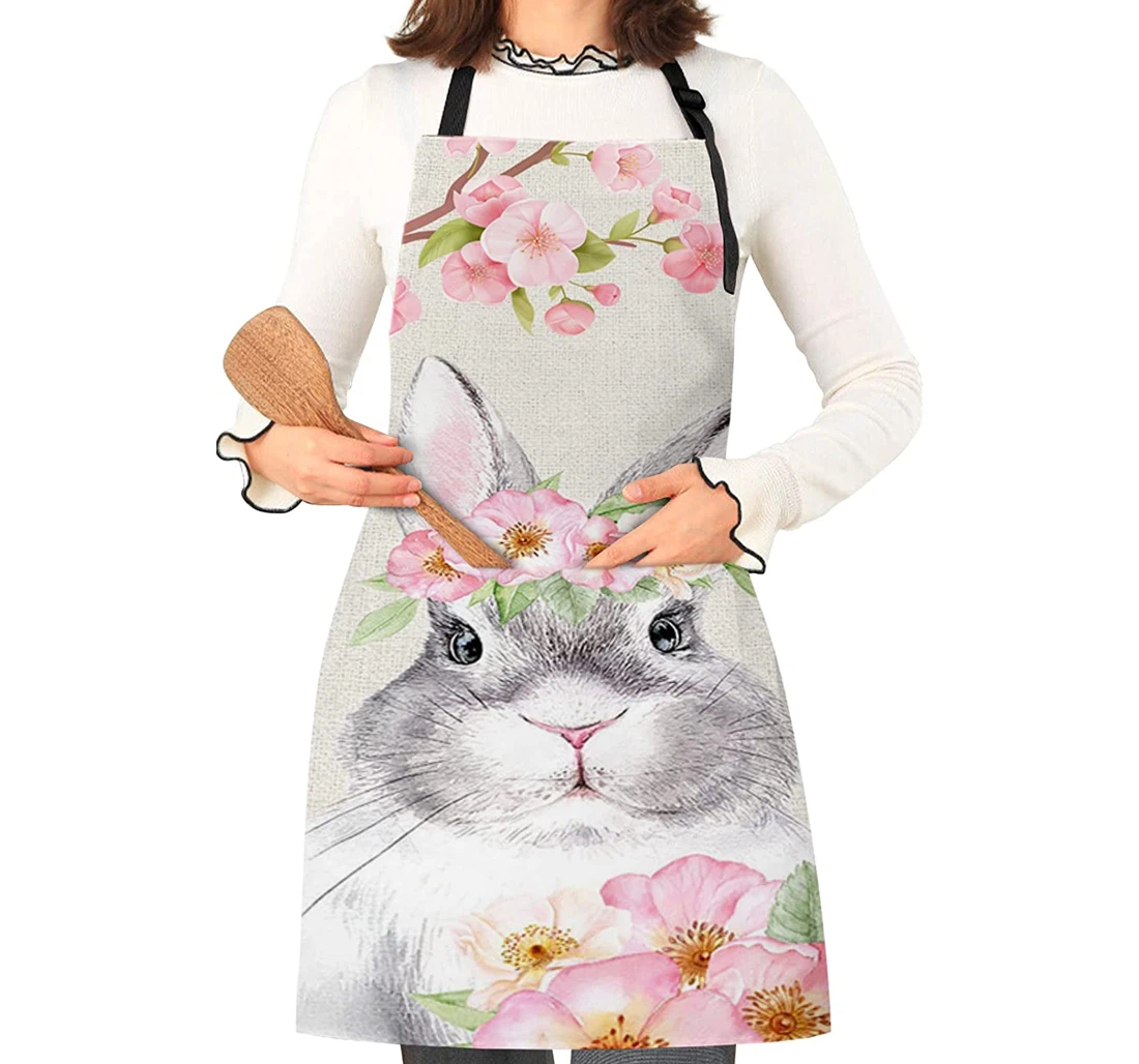 Spring Flower Easter Bunny Apron