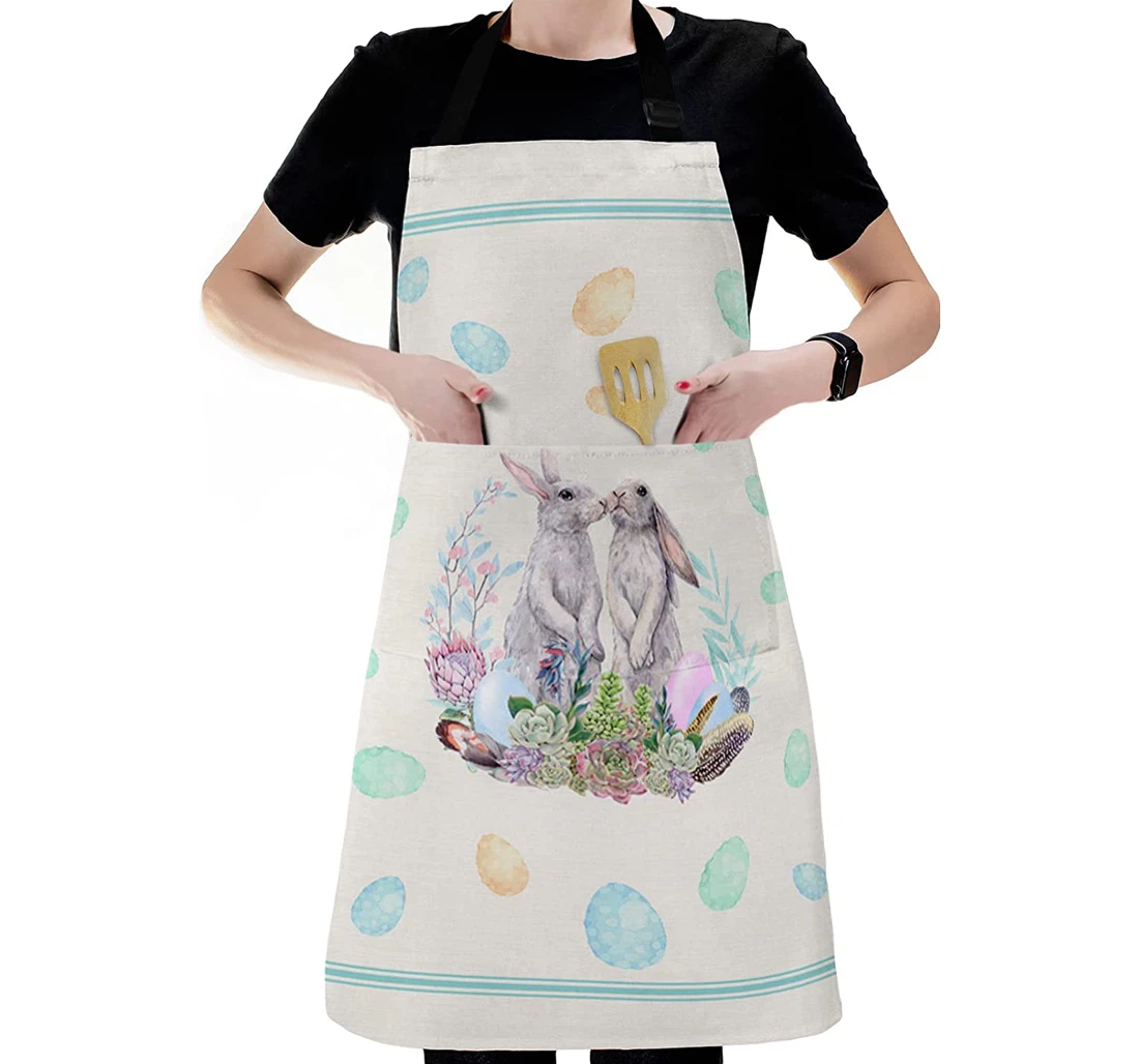 Rabbit Easter Egg Succulent Plants Apron