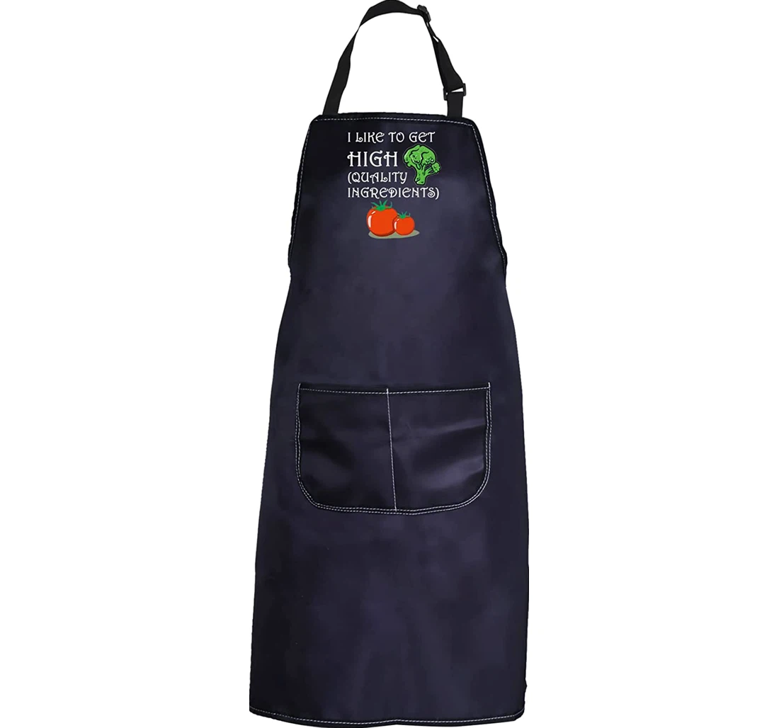 Funny Vegan I Like To Get High Vegan Wife Vegetarian Gift Veggie Chef Apron