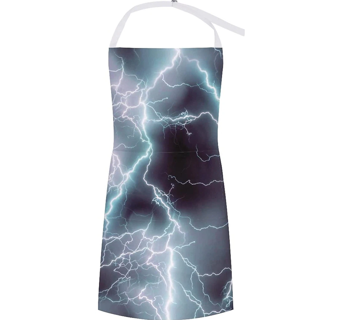 Electrifying Thunder Bolt Print Apron