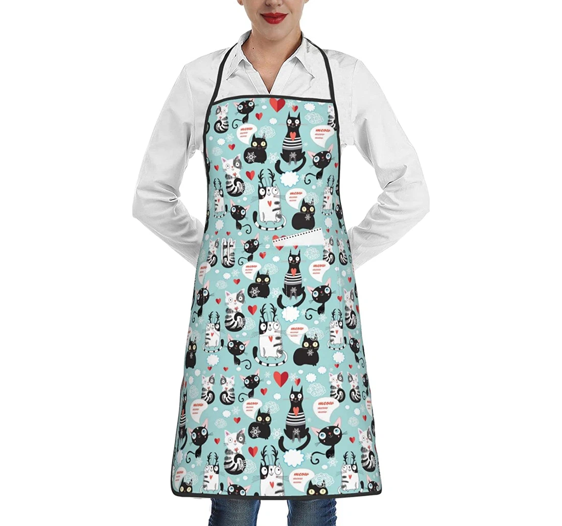 Black And White Cats Apron