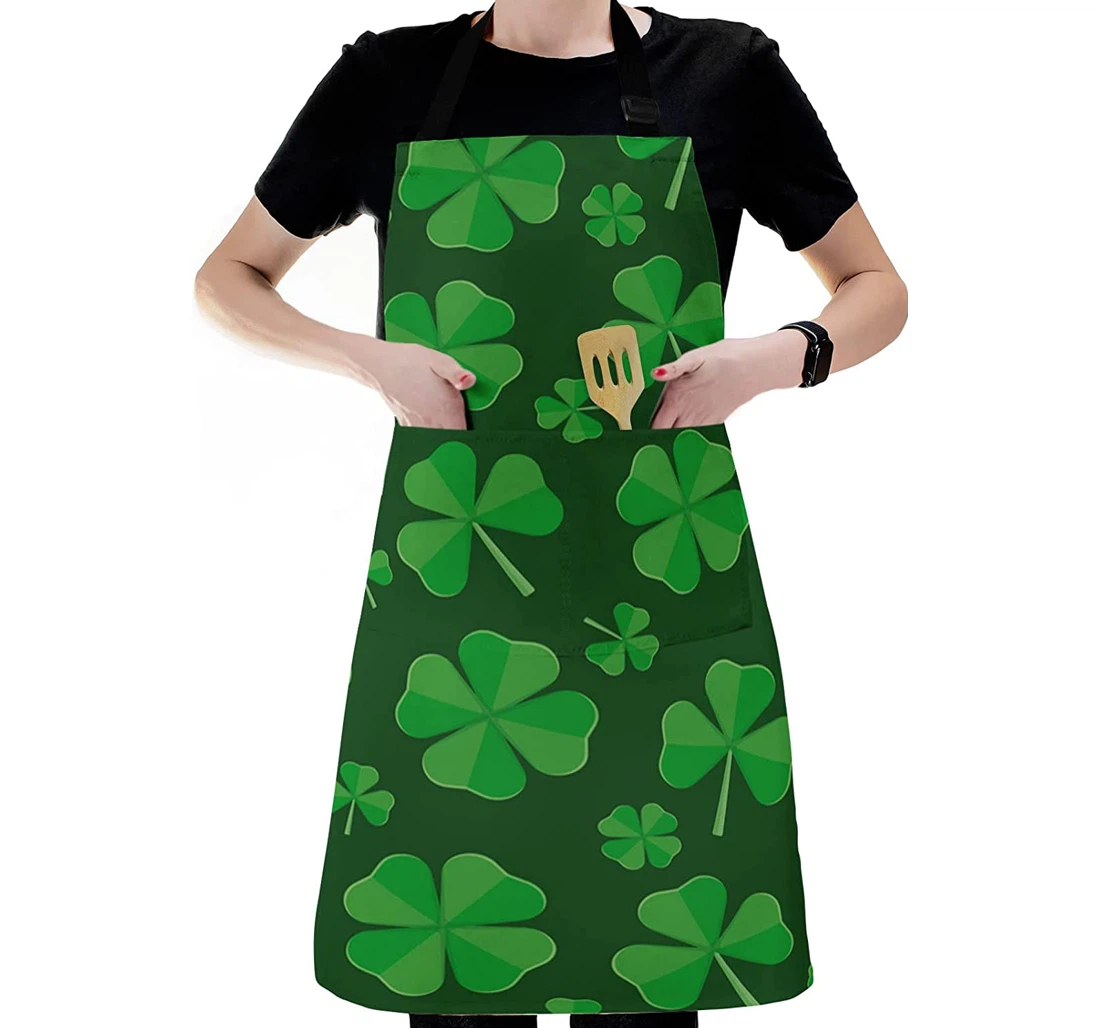 St Patrick's Day Clover Leaf Seamless Apron