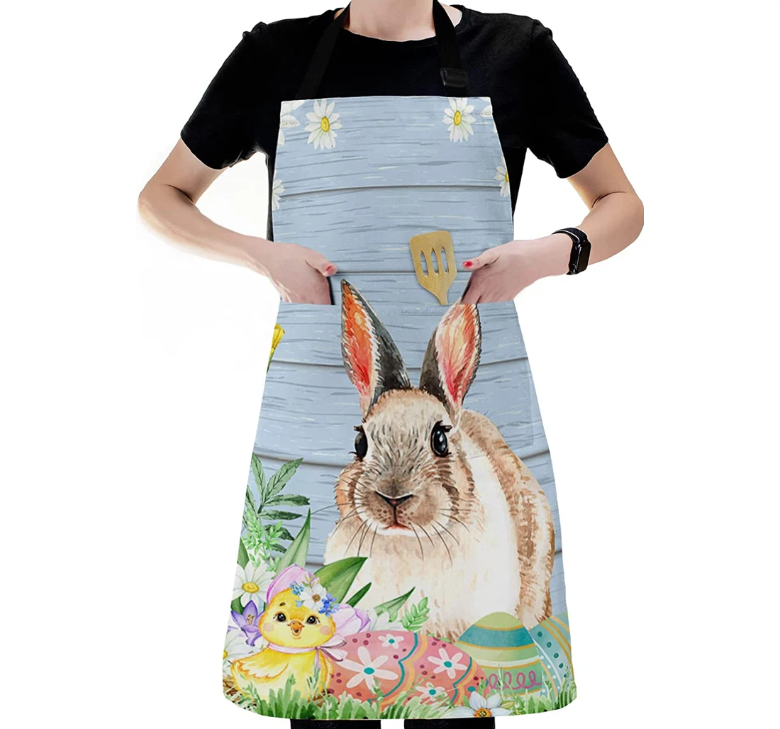 Bunny Easter Day Egg Spring Flower Apron