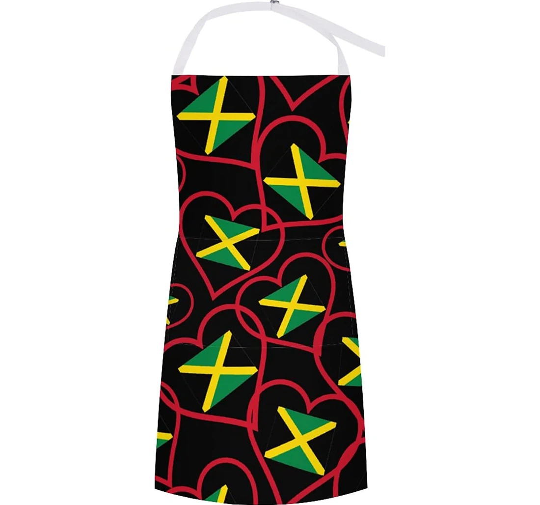 I Love Jamaica Red Heart Apron