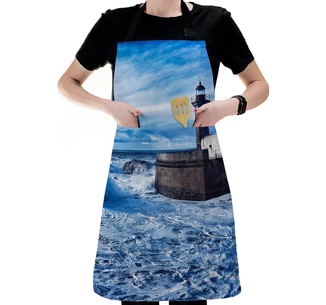 Ocean Lighthouse Sea Wave Apron