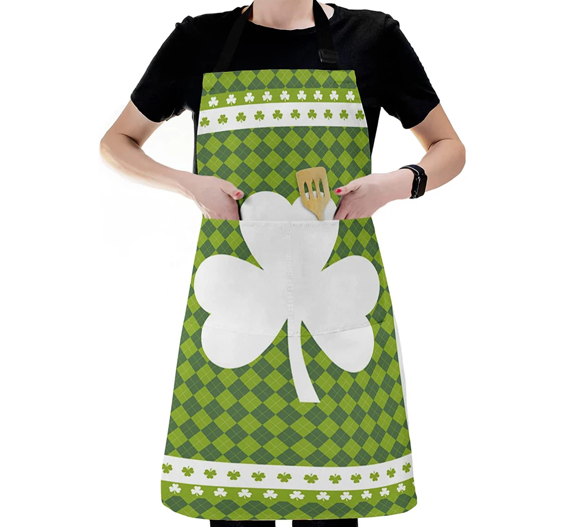 St Patrick's Day Clover Green Leaf Apron