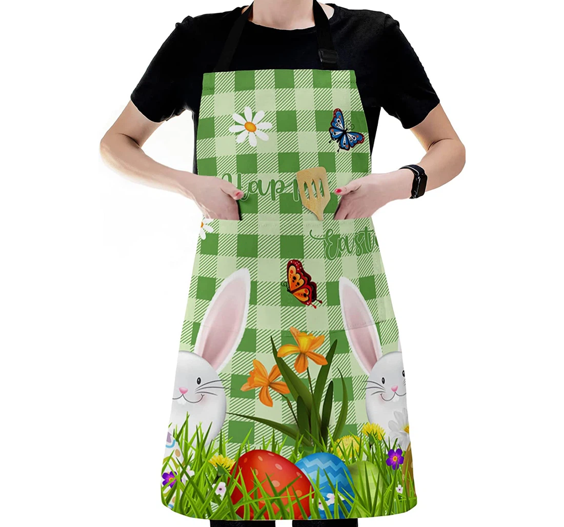 Easter Rabbit Egg Grassland Butterfly Apron