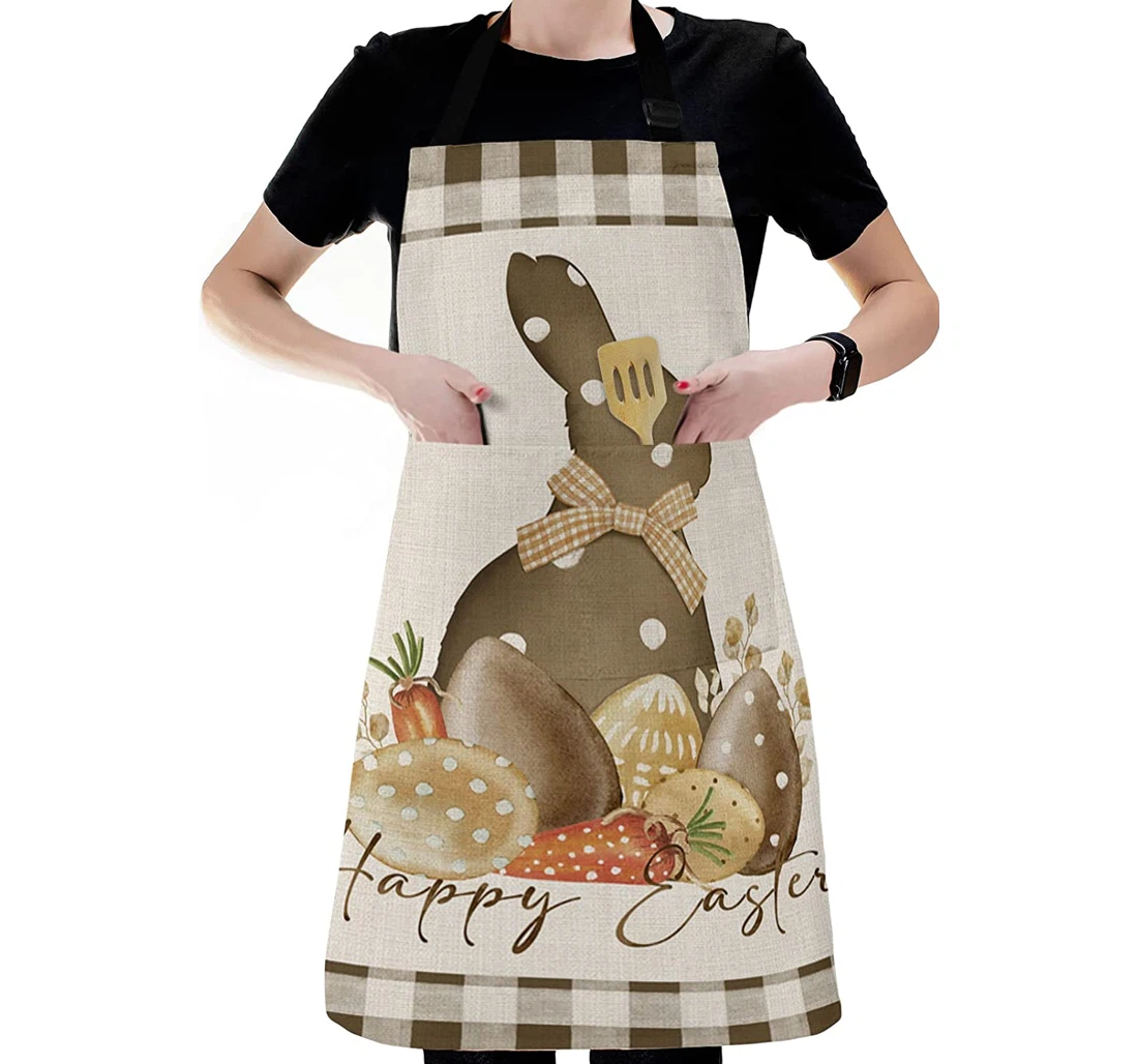 Brown Easter Bunny Egg Carrot Apron