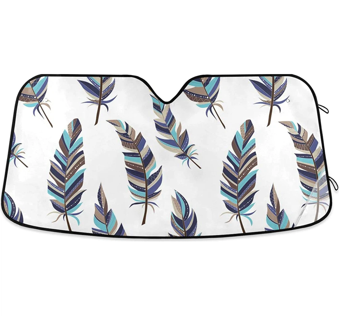 Boho Style Vintage Feathers Auto Sun Shade