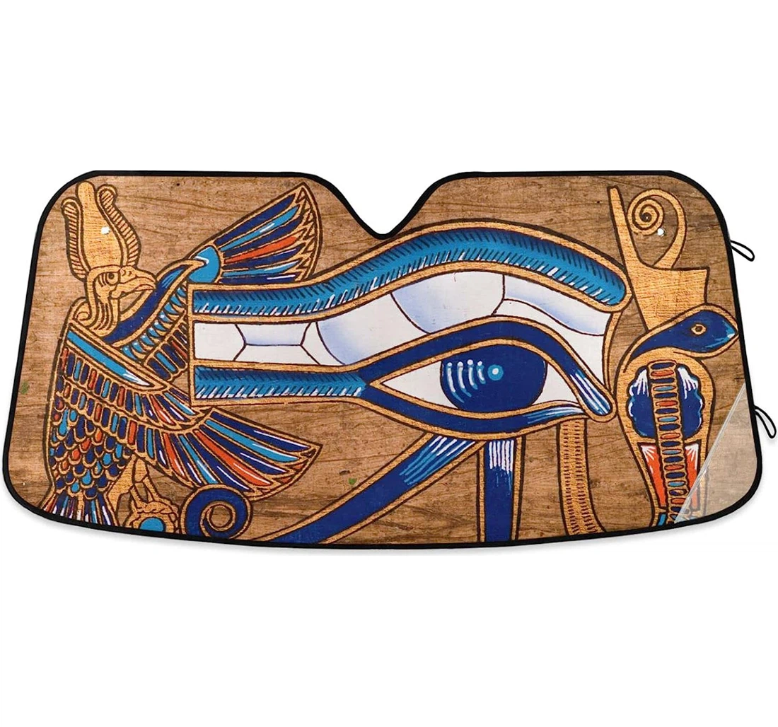 Egyptian Papyrus Horus Eye Auto Sun Shade