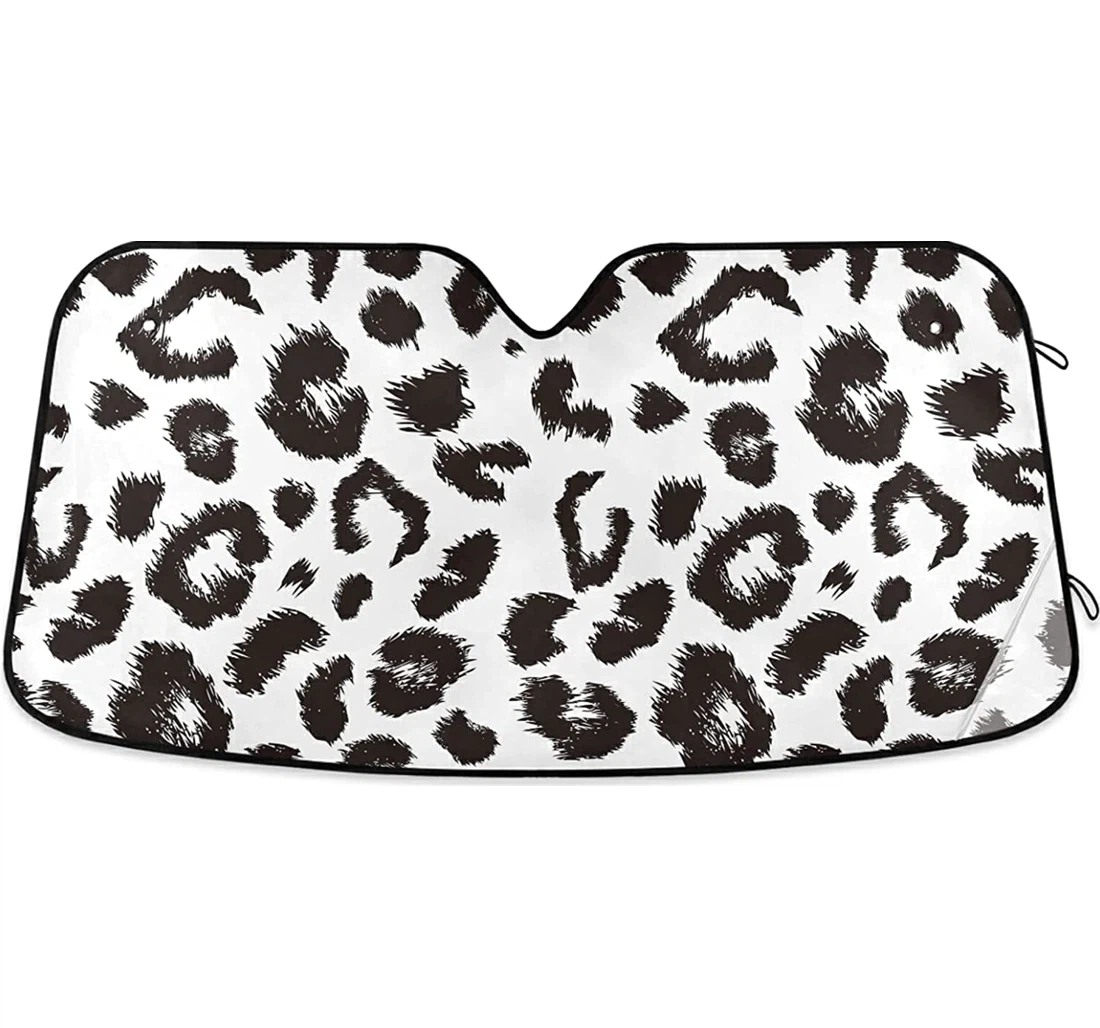 White Black Cow Texture Auto Sun Shade