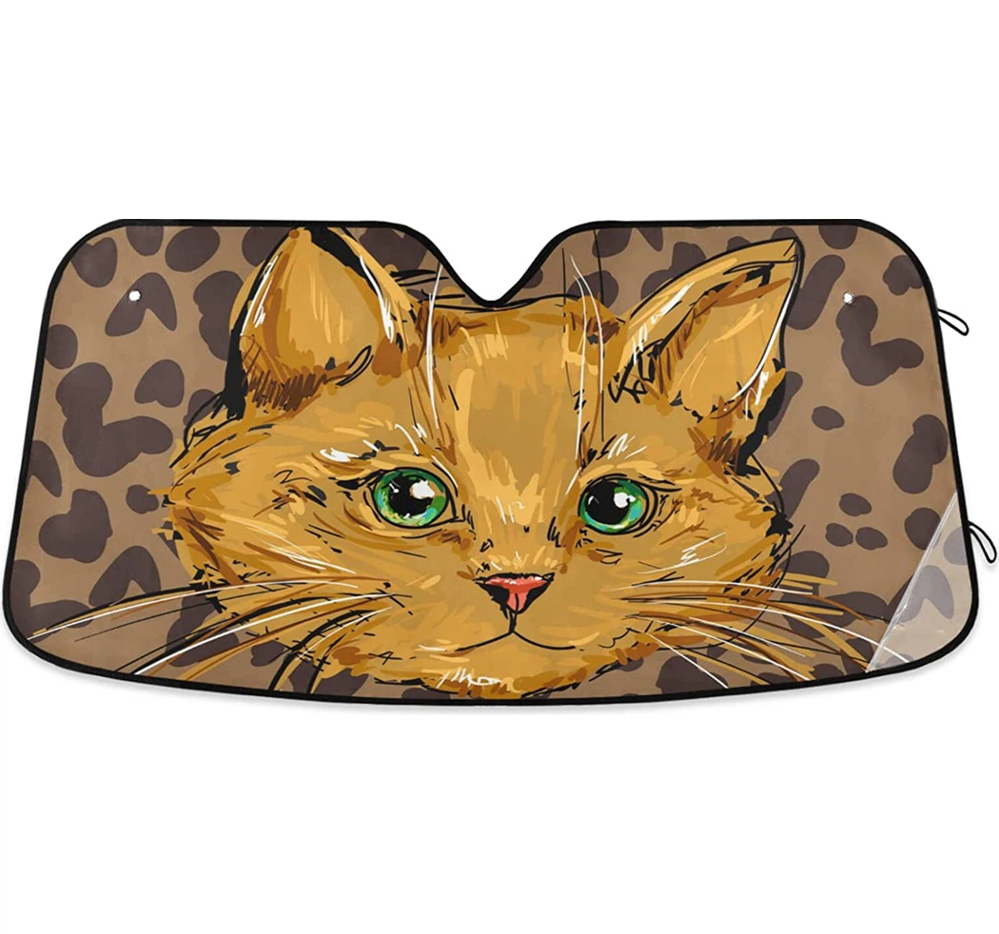 Cat Leopard Auto Sun Shade