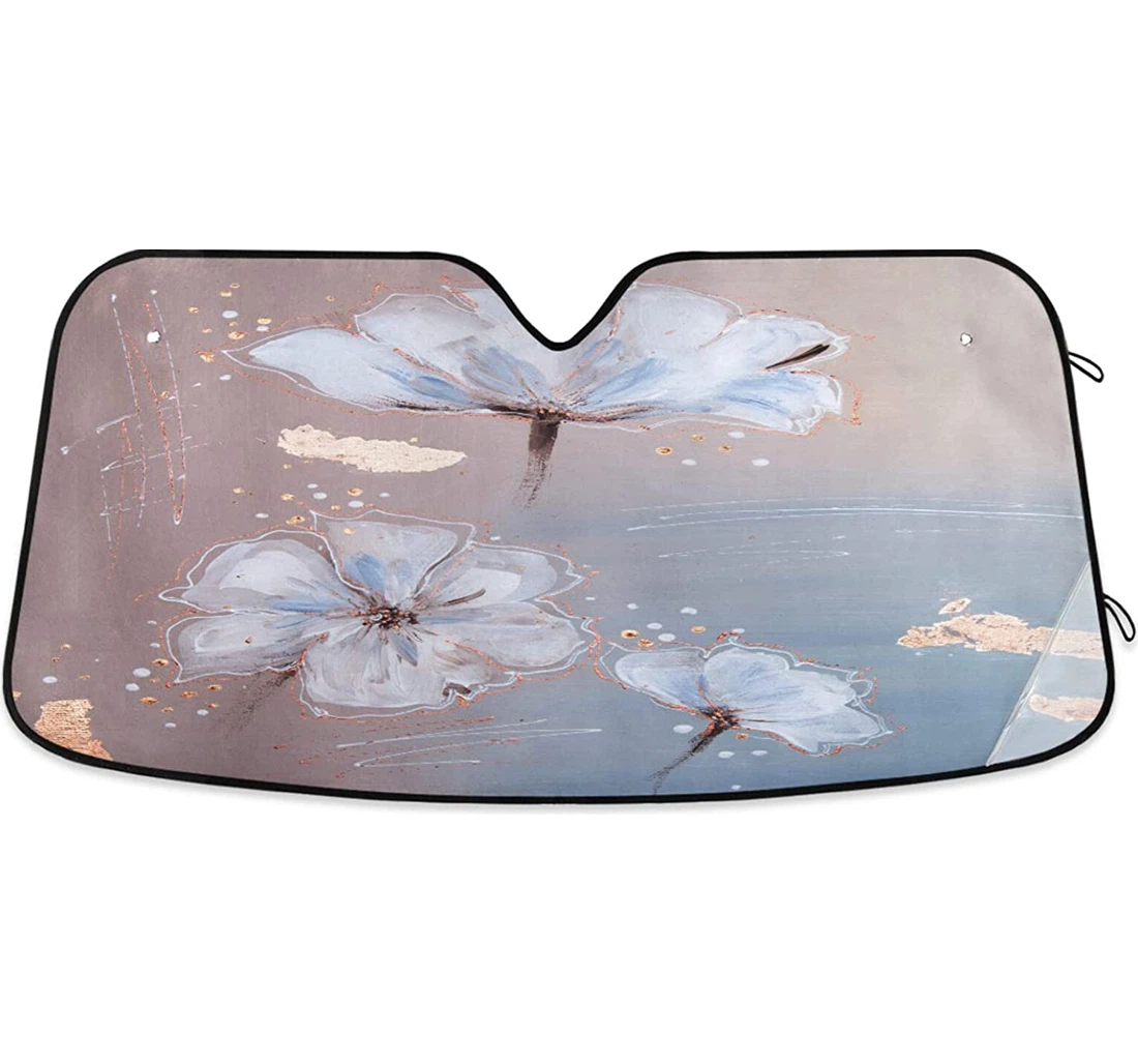 White Lilac Flowers Auto Sun Shade