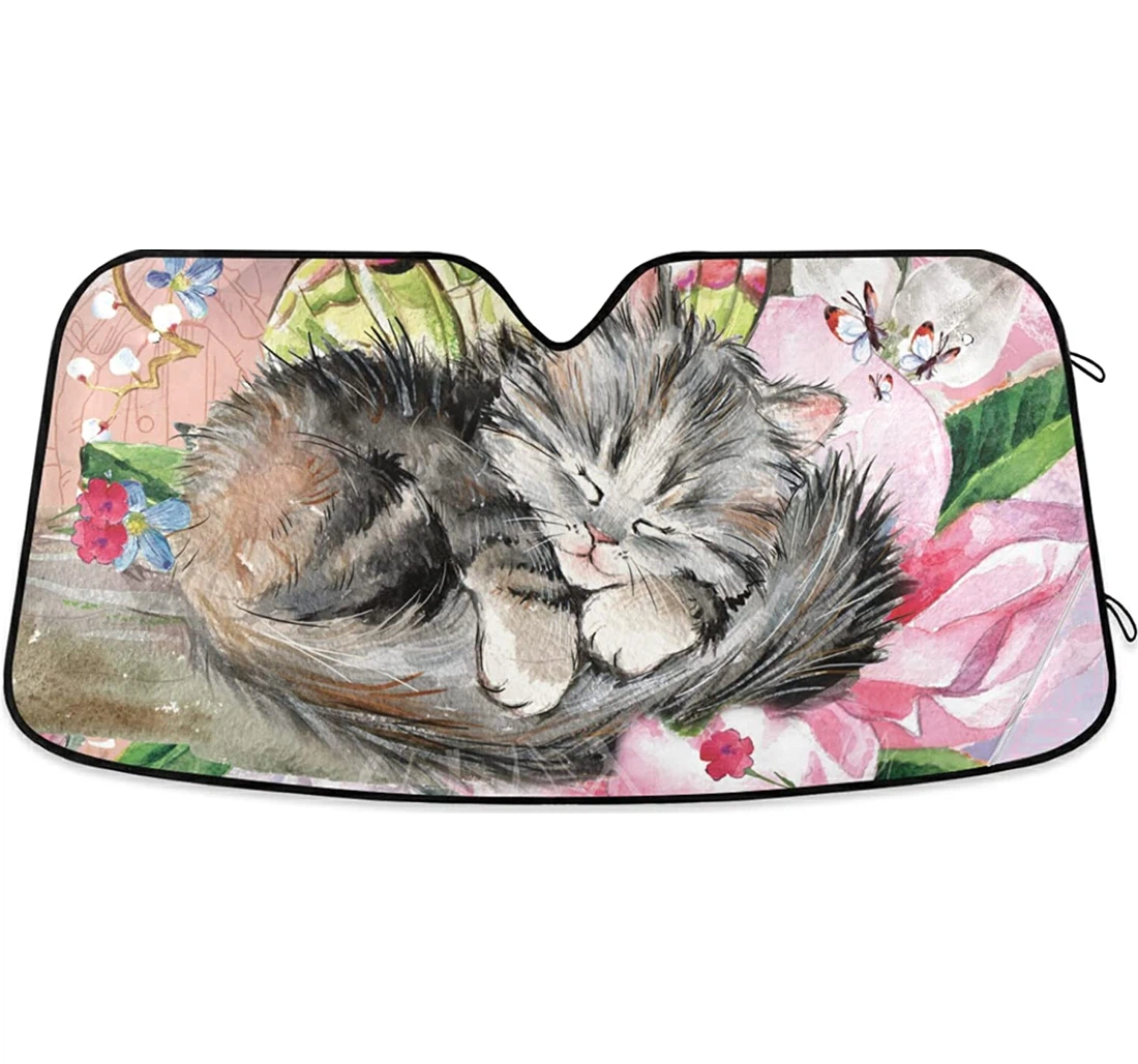 Butterfly Kitten Auto Sun Shade