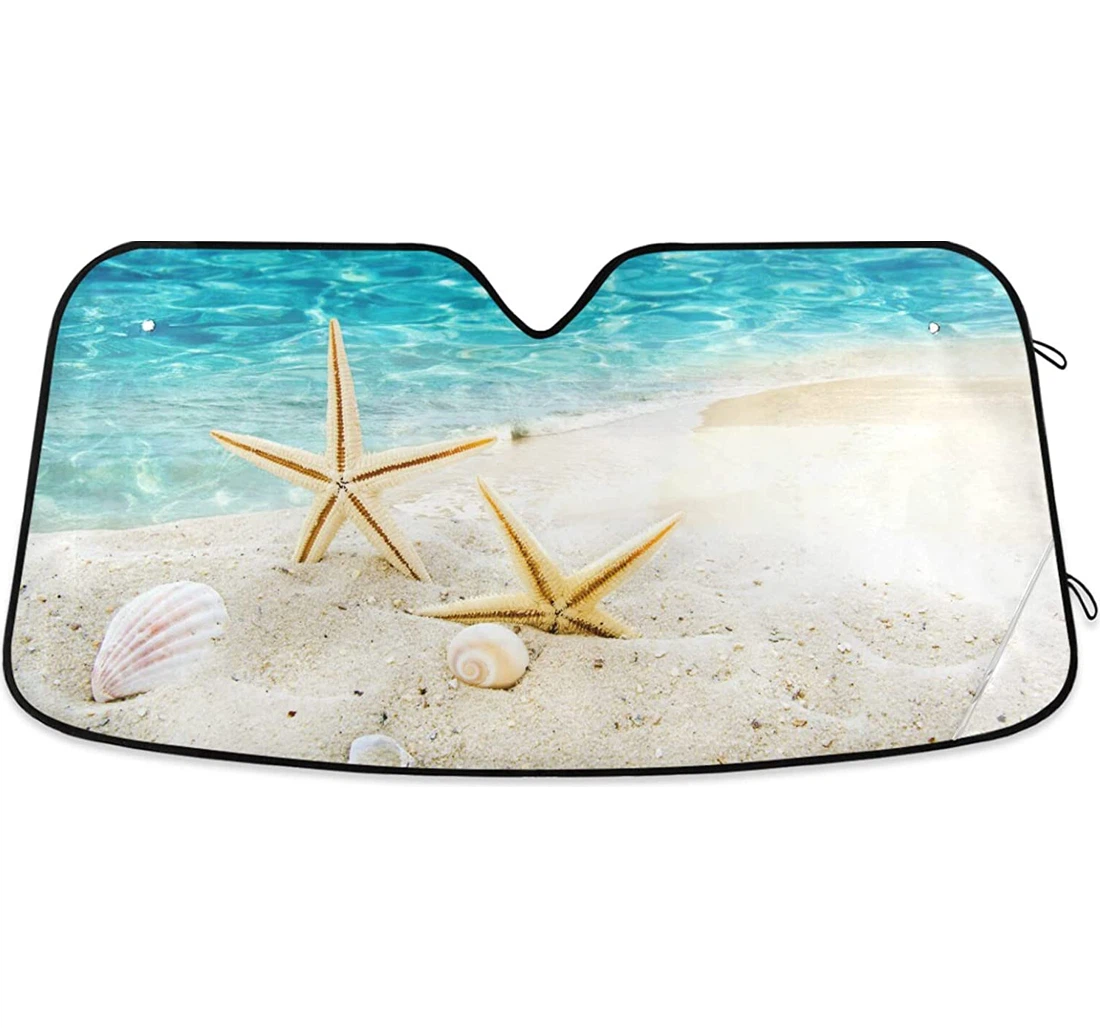 Sea Shells Beach Sunny Sky Auto Sun Shade