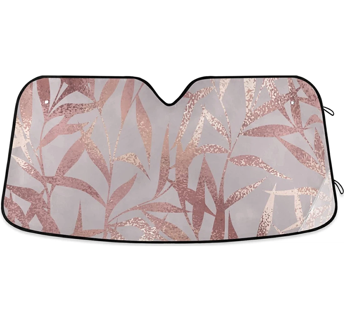 Rose Gold Leaves Auto Sun Shade
