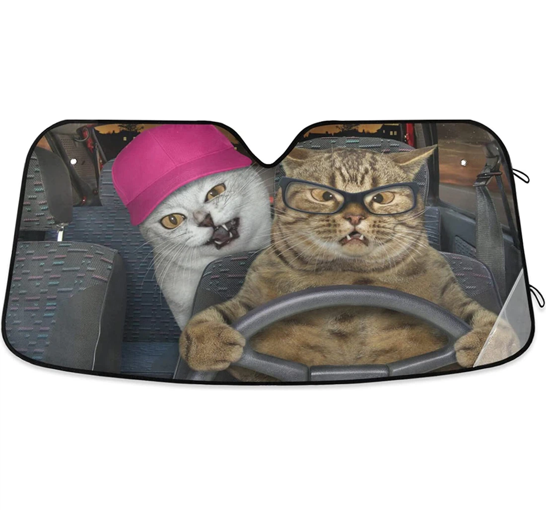 Funny Cat Cute Auto Sun Shade