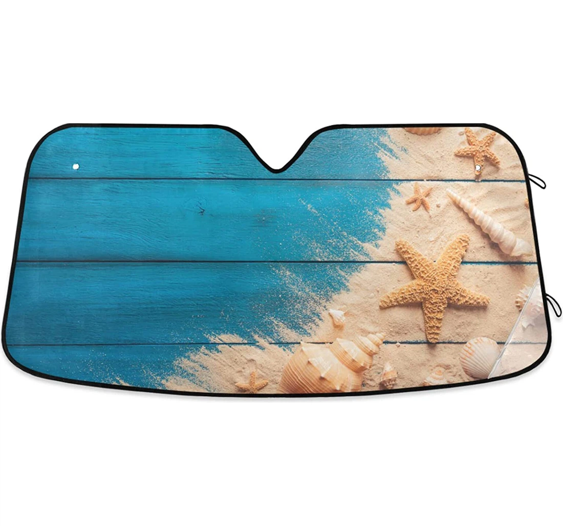 Shells Wooden Auto Sun Shade