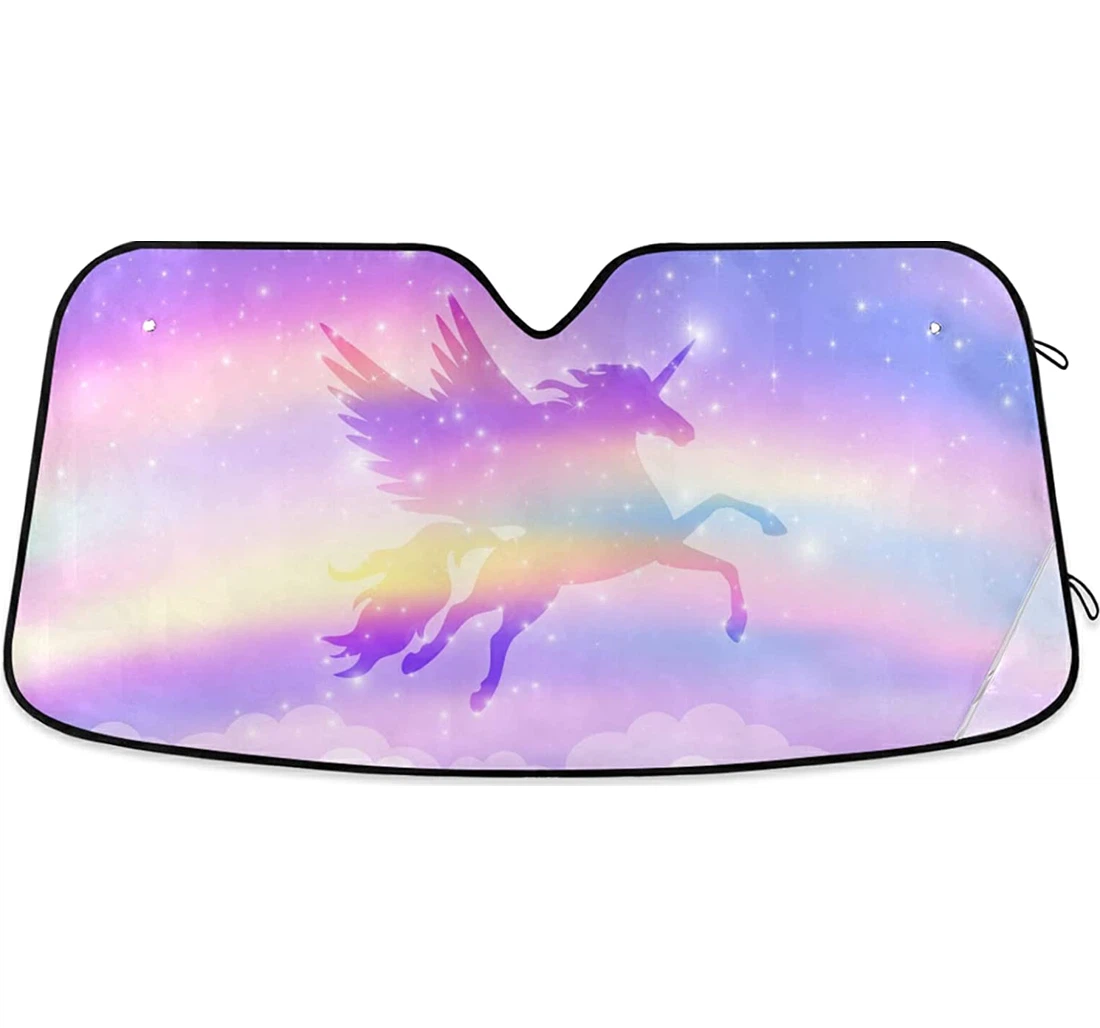Galaxy Unicorn Rainbow Horse Auto Sun Shade
