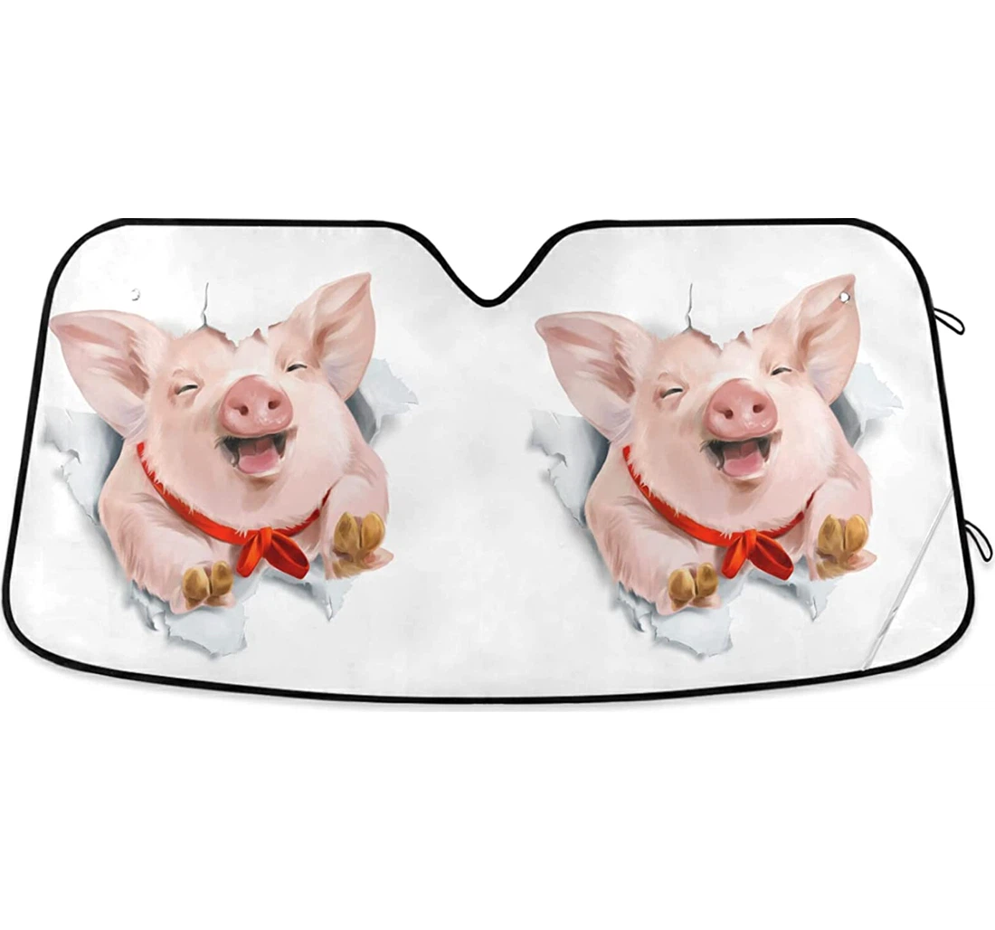 Pig Rips The Paper Auto Sun Shade