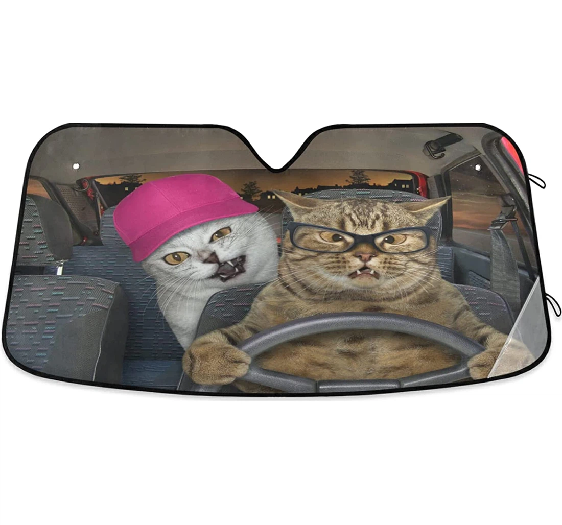 Funny Cat Auto Sun Shade