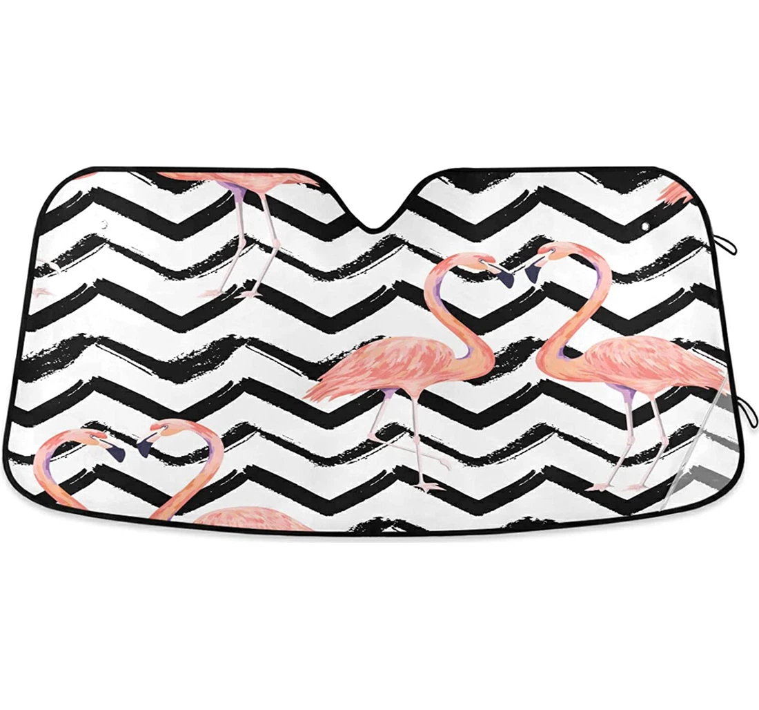Pink Flamingo Auto Sun Shade