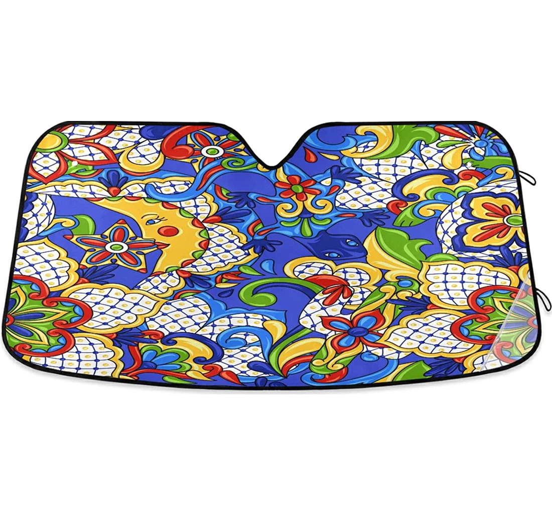 Mexican Talavera Ceramic Tile Auto Sun Shade