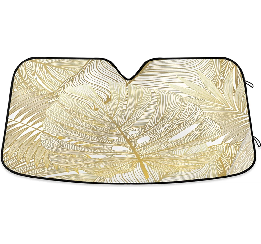 Golden Tropical Leaf Palm Auto Sun Shade