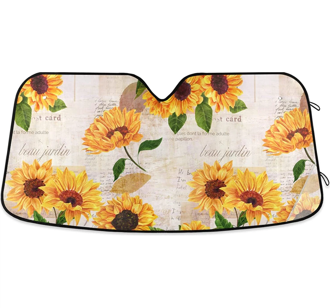 Vintage Sunflower Auto Sun Shade