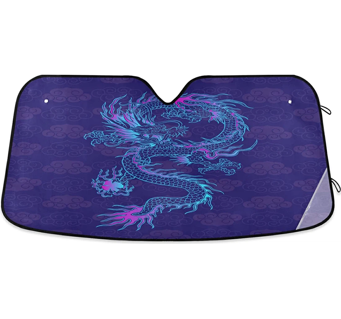 Purple Chinese Dragon Auto Sun Shade
