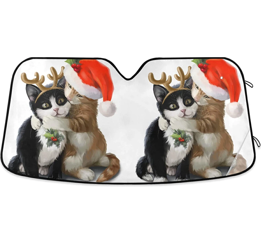 Red Black Kittens Corner Auto Sun Shade