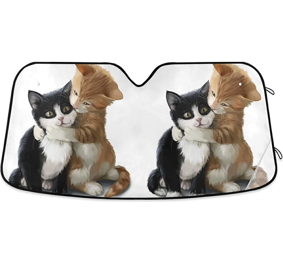 Ginger Kitten Black Cat Auto Sun Shade