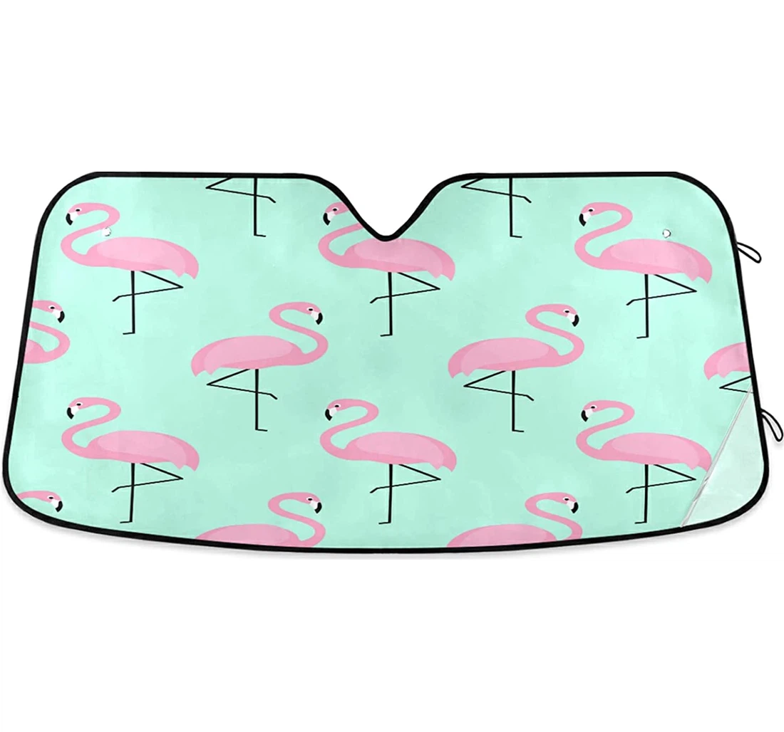 Pink Flamingo Auto Sun Shade