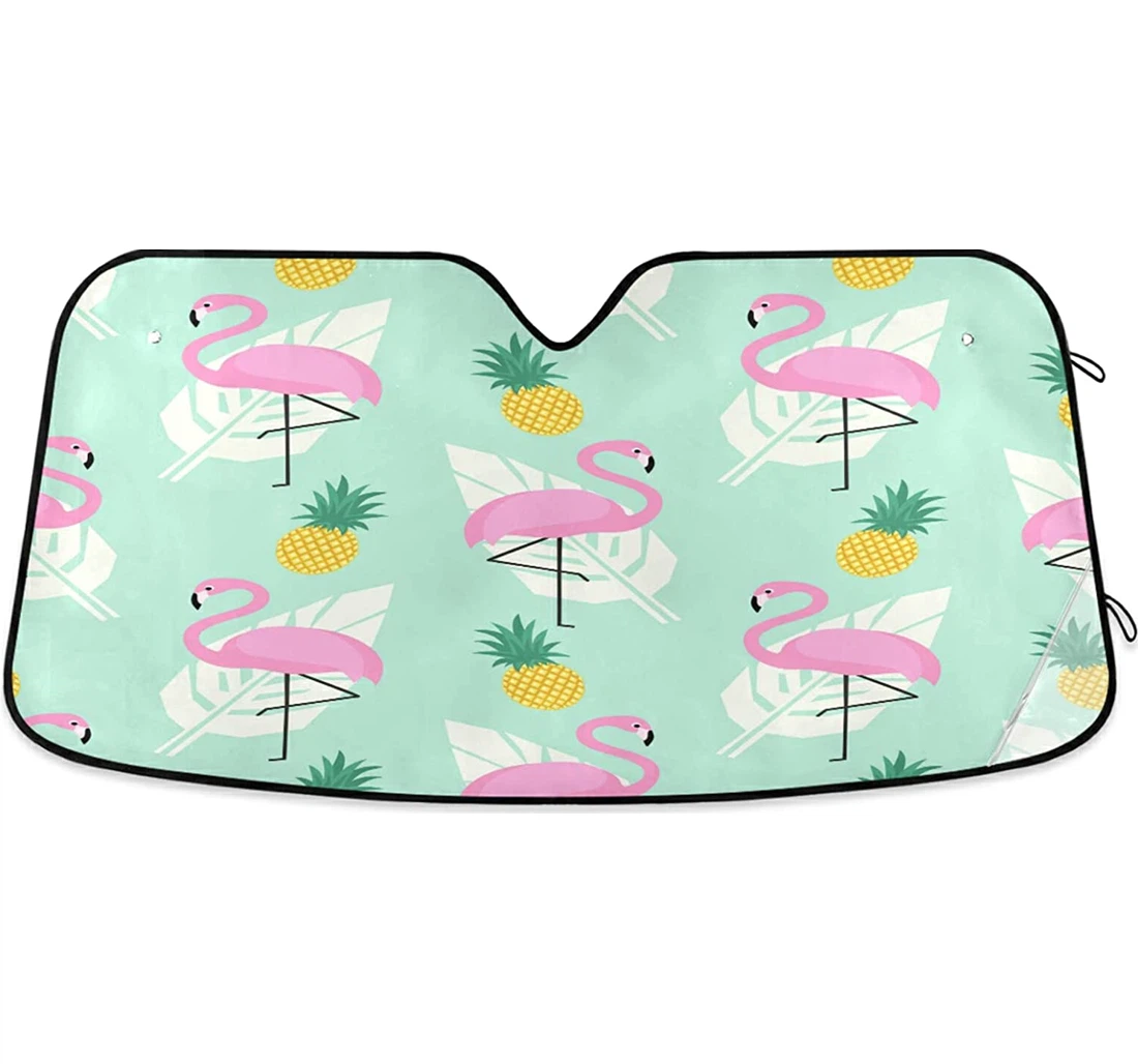 Flamingo Pineapple Auto Sun Shade