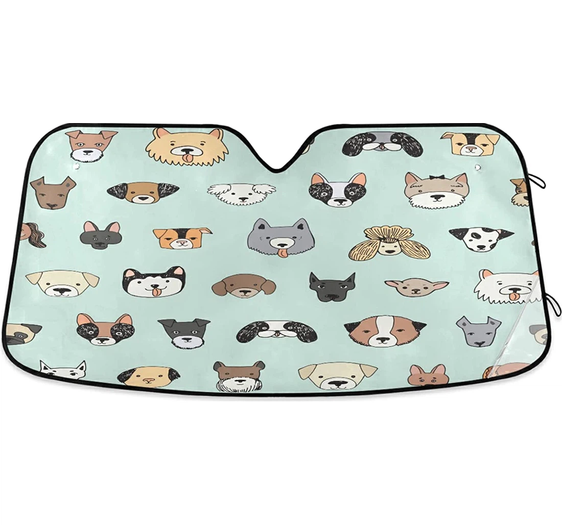 Puppy Dog Faces Auto Sun Shade