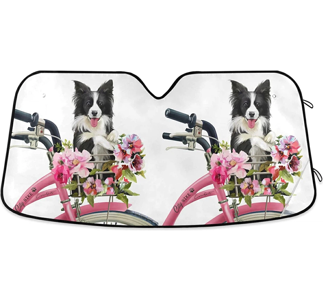 Puppy Collie Basket Bike Auto Sun Shade