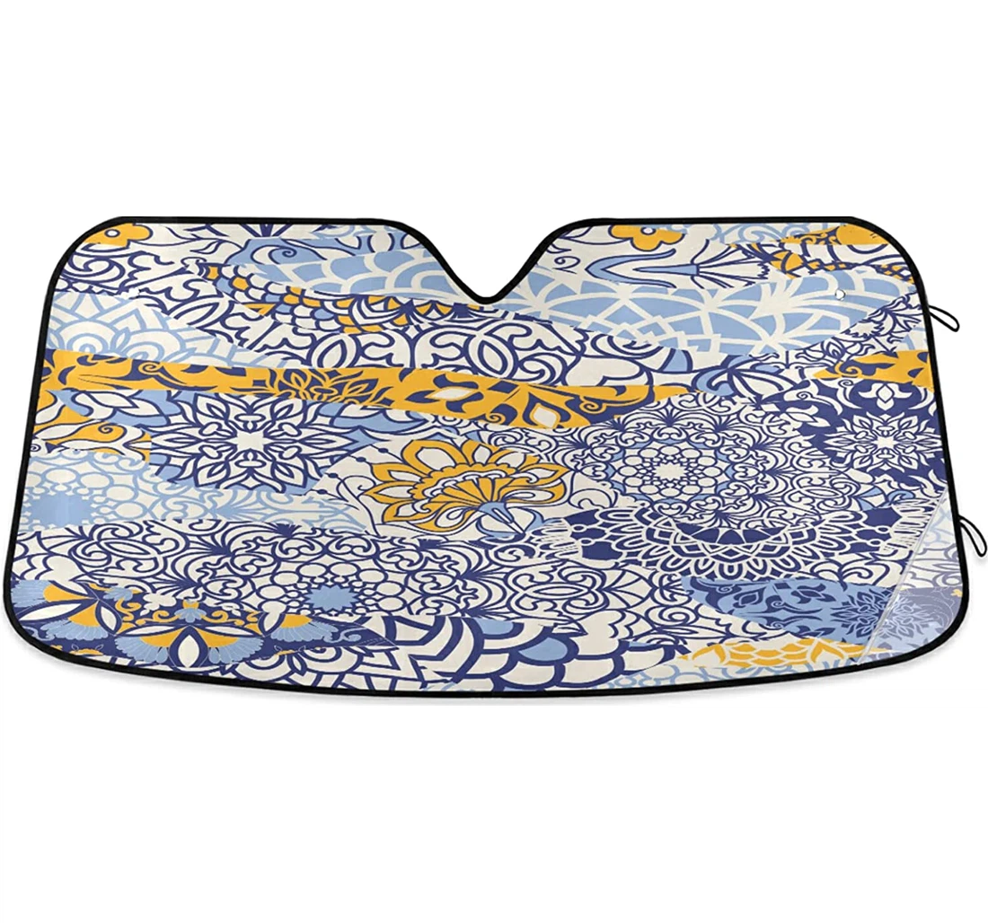 Bohemia Mandala Flower Auto Sun Shade