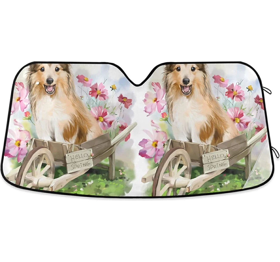 Puppy Flowers Auto Sun Shade