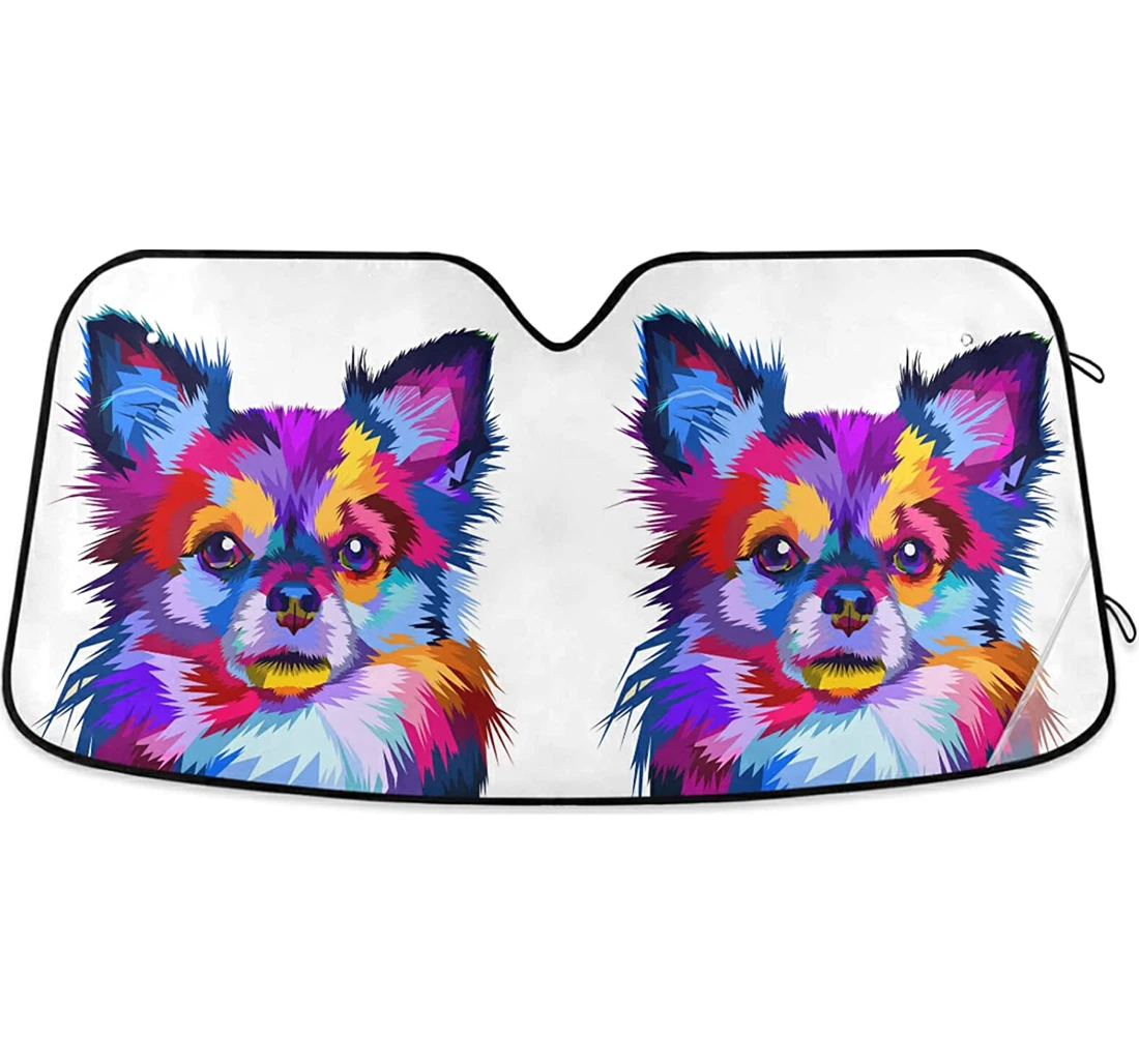 Colorful Chihuahua Dog Pop Art Auto Sun Shade